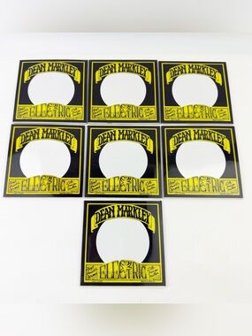 7 Vtg Dean Markley Electric Guitar Strings Acrylic Tabletop Frame Display Promo